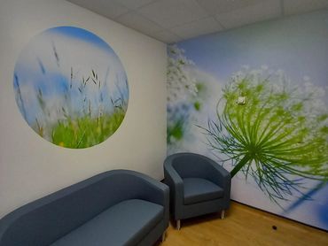 Dandelion artwork in relatives room