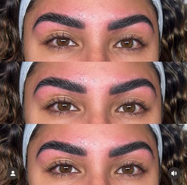 Brow lamination after photo