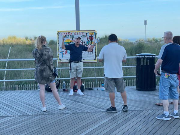 dr tony rizzo preaching at a street safety zone in Atlantic city