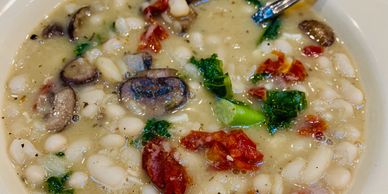 Delicious and easy white bean soup full of flavor and satisfying to any vegan, or non-vegan, pallet.