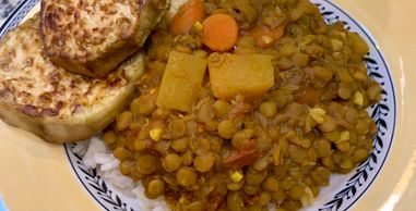 This delicious meal includes the heartiness of the Lentil and the classic tastes of curry and coconu