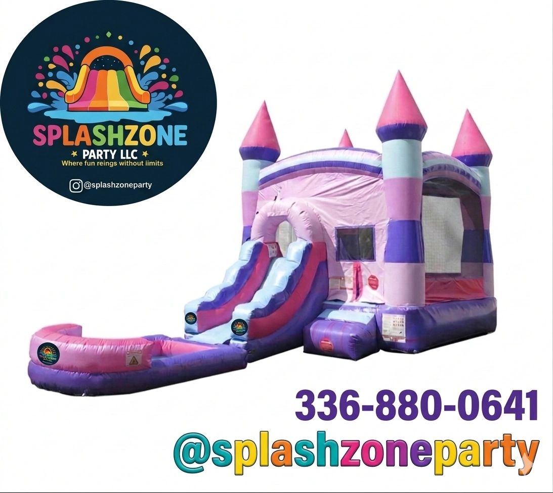 Our new princess themed Bounce House / water slide combo!! Can be used with or without water