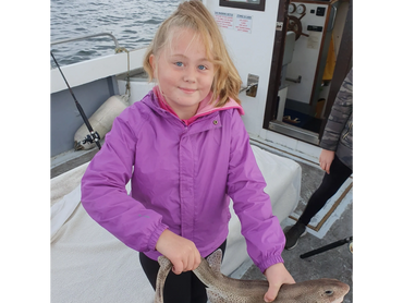Our youngest Daughter Jessica with her 1st Dogfish