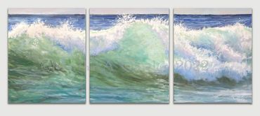 Ocean Art, Beach Art, Beach Walk, Gentle Breakers, Ocean water, wave painting, water painting, Waves