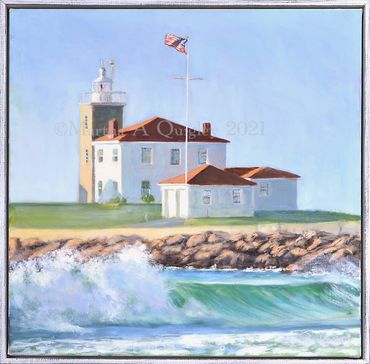 Watch Hill Coast Gaurd Station, Watch Hill Light House, Rhode Island Lighthouse, Original Oil
sold