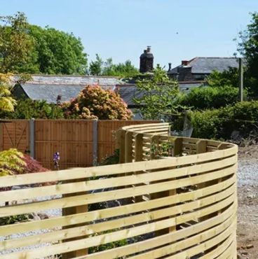 Curved modern fence.