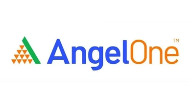 Angel One logo with green, blue, and orange colors.