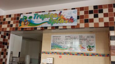 Tropical Splash Overhead Sign