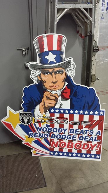 Reno Dodge Contour Cut Out Sign 1