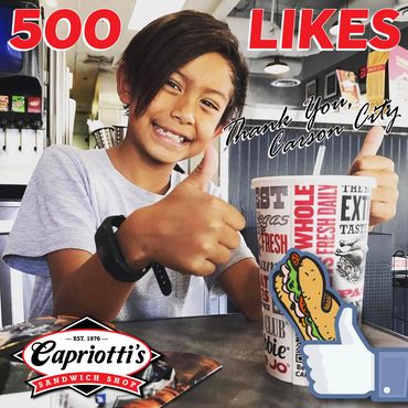 RKW Designs/Capriottis Carson City - 500 Likes