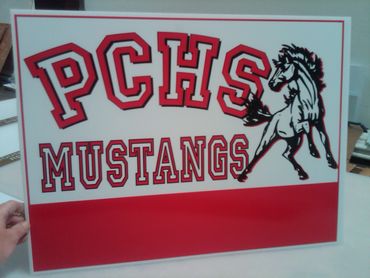 Mustangs Coroplast Sign