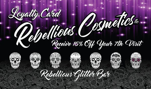 RKW Designs - Rebellious Cosmetics business card