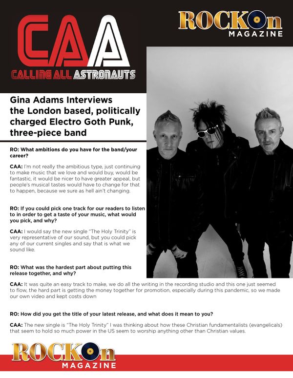 RKW Designs/Rock On Magazine - Calling All Astronauts Interview 1