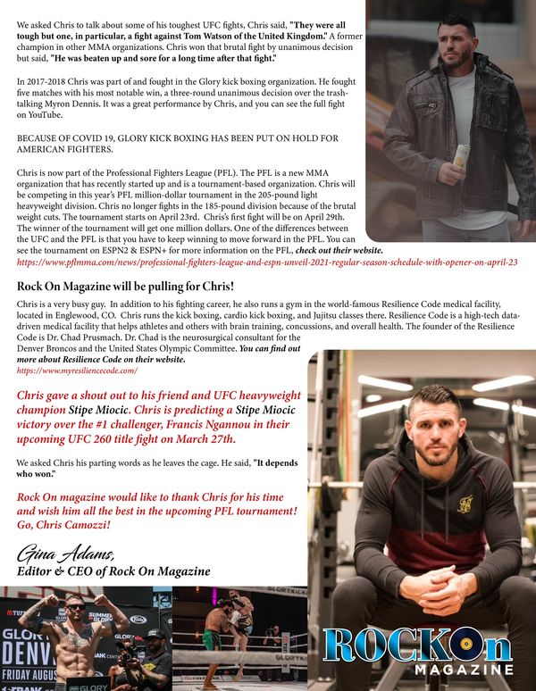 RKW Designs/Rock On Magazine - Chris Camozzi Interview 2