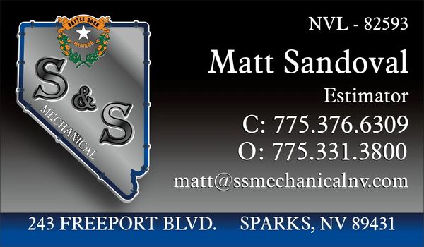 RKW Designs - S and S Mechanical business card