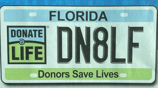 Organ Donors Save Lives Florida License Plate