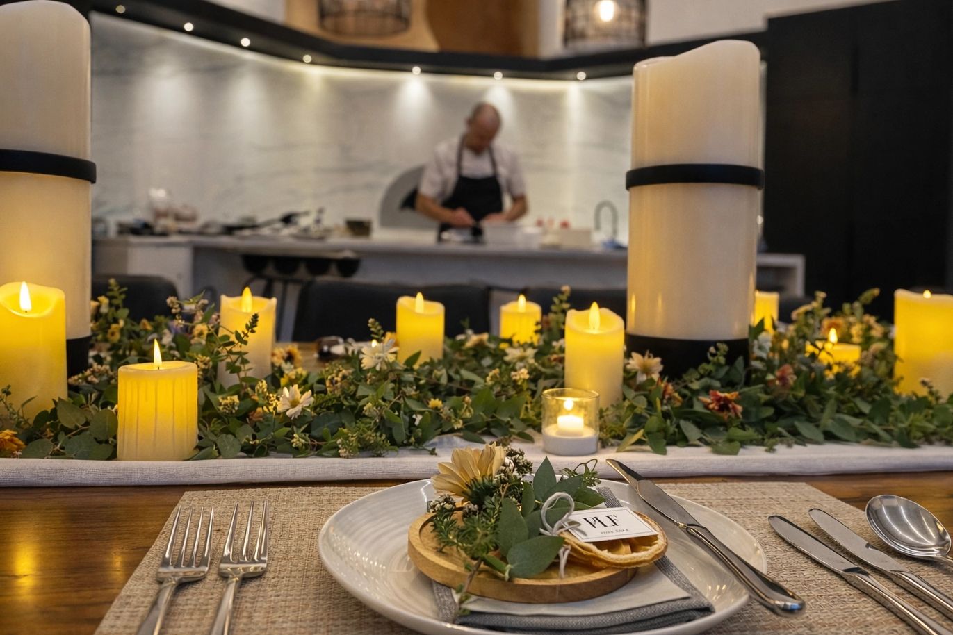 Private chef preparing a dinner party experience in Mandurah wit a restaurant service at home