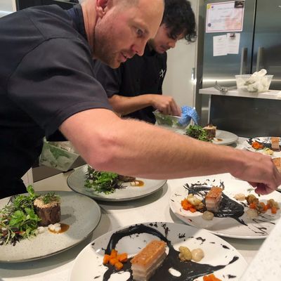Private Chefs Brett Gilbert and Chef J.R catering a birthday party at a home in Perth.