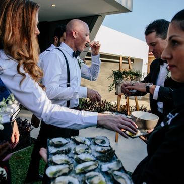 Backyard wedding reception catered by Perth Chef Hire Perth's best backyard wedding caterer at home