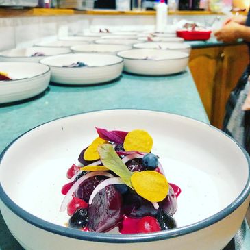 Beetroot and Berries first course for a 40th birthday catered by Perth Chef Hire Perth WA