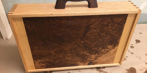 walnut burl veneer oak briefcase