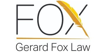Logo for Gerard Fox Law featuring a stylized feather.