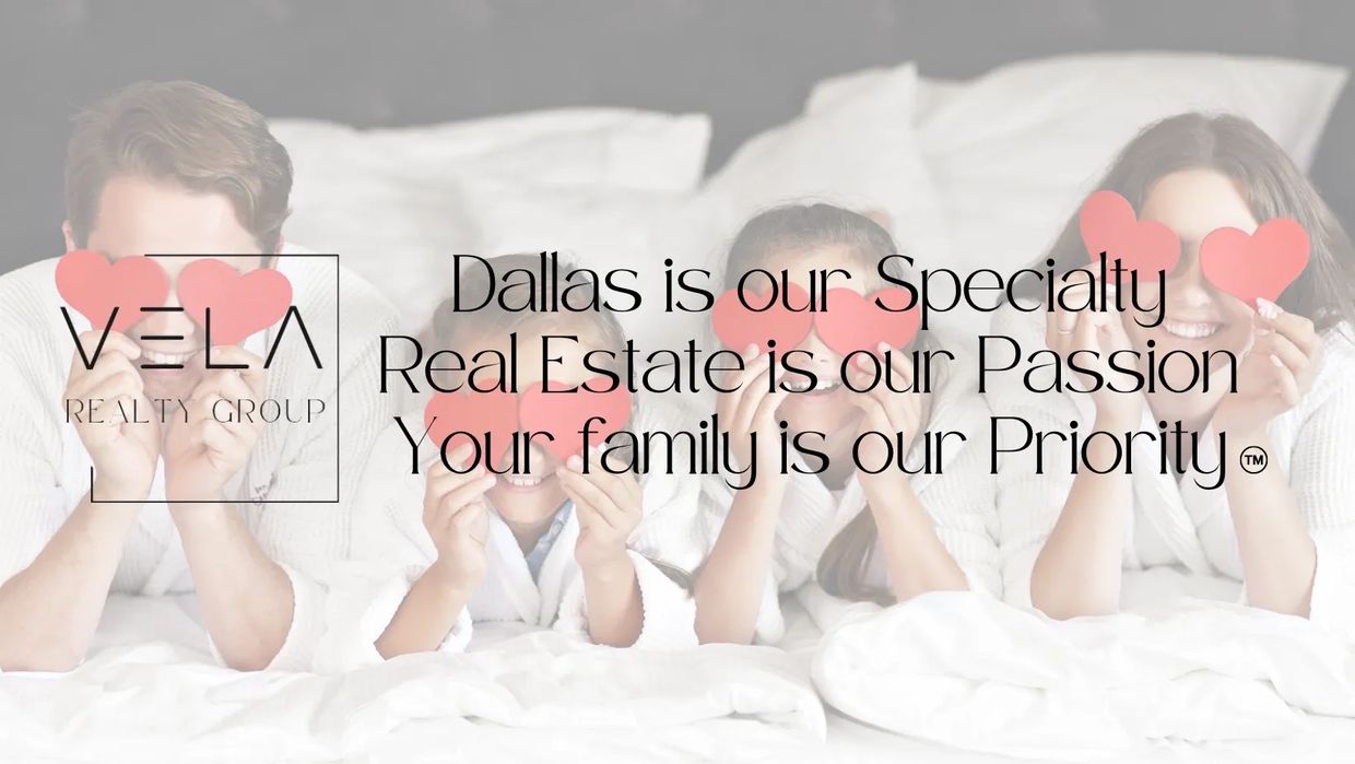 Happy family in a home. Dallas is our specialty. Real estate is our passion. Your family is our 