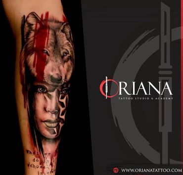 Trash Polka Tattoos by Oriana Tattoo.  by tattoo artist: Luis Carmona.
Sleeve tattoo.