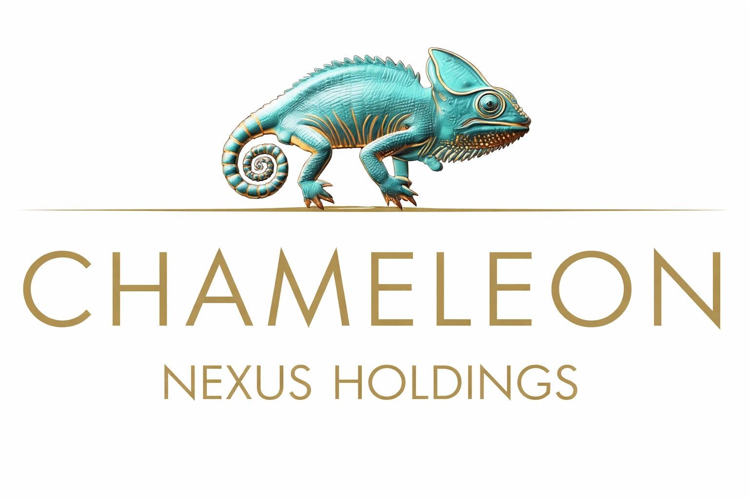 Logo featuring a turquoise and gold chameleon above the text 'CHAMELEON NEXUS HOLDINGS'.