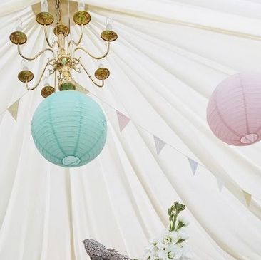 Hertfordshire venue styling paper lanterns bunting hire party planning