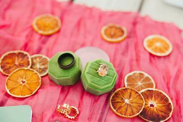 Details Flatlay in bright colors: Photo by The Wickerts Photography