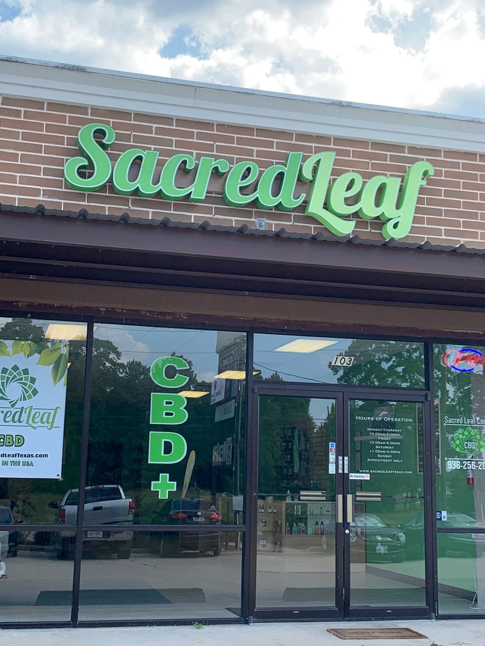 Sacred Leaf Conroe Store Front, established 2018