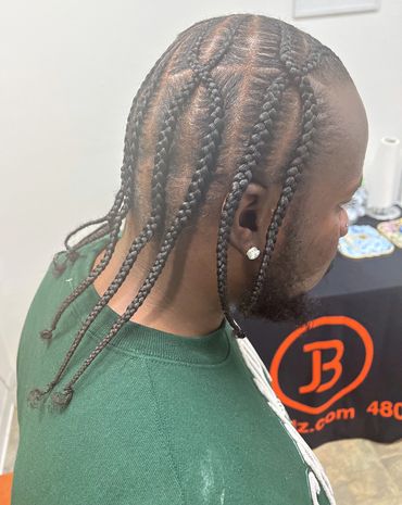 Men's Braids Styles are flawlessly executed in our luxury hair braiding salon