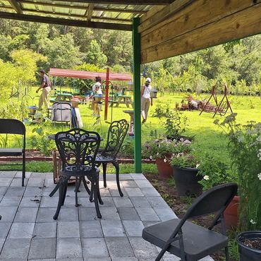 group of people touring property