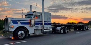 Sandell Transport truck 014 on the road to get loaded