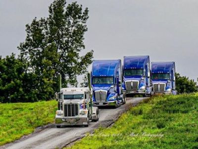 Fleet of Sandell Transport trucks on the road