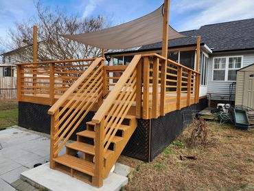 Deck with sunshade