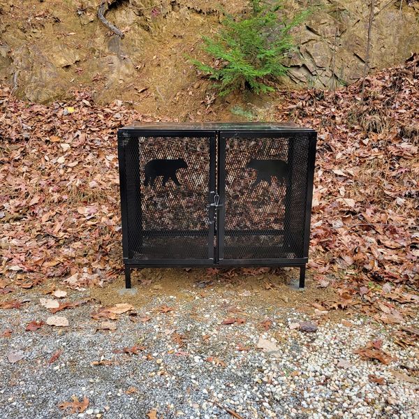 Double metal trash can enclosure delivered and installed by our professional installation crew