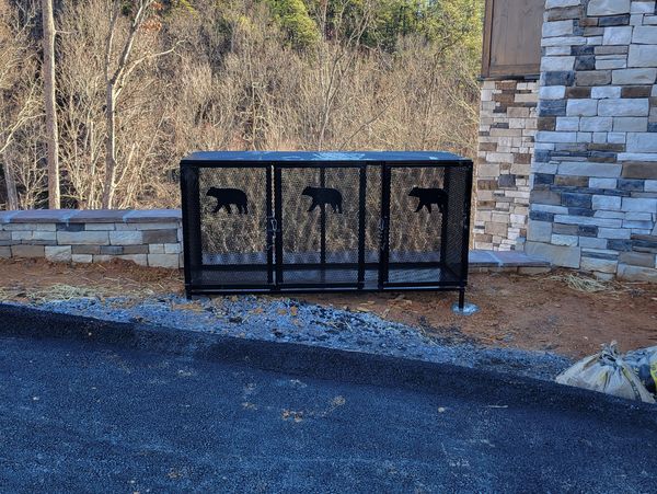 Triple trash can enclosure delivered and installed