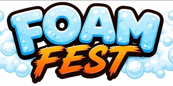 Colorful Foam Fest logo with bubbles.
