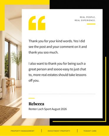 Renter review of Square Investments Real Estate property management from Rebecca, renter in Loch Spo