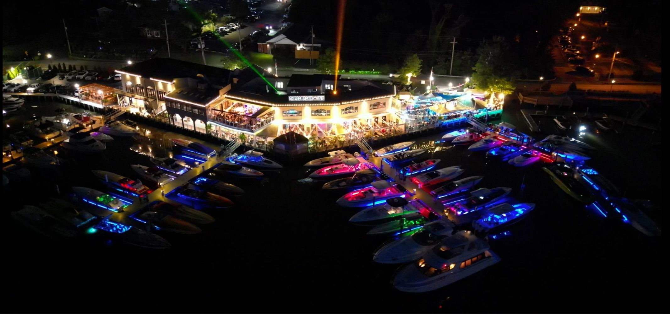 This was a drone shot taken  at the 2023 Thunder in the City at the Chesapeake Inn and Marina.