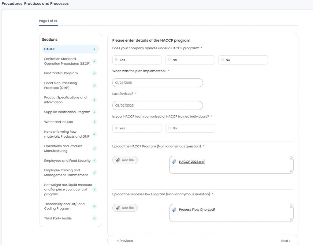 Supplier Approval - Vendor Questionnaire