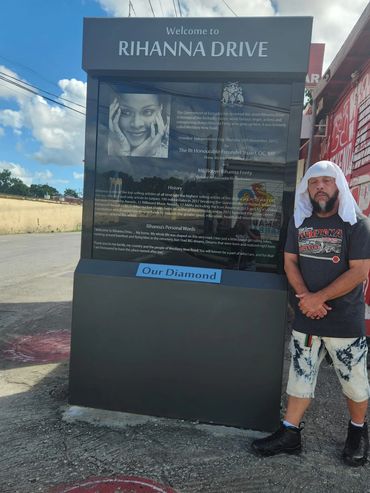 Infinite at the top of the street that Rihanna lived on as a child in Barbados.