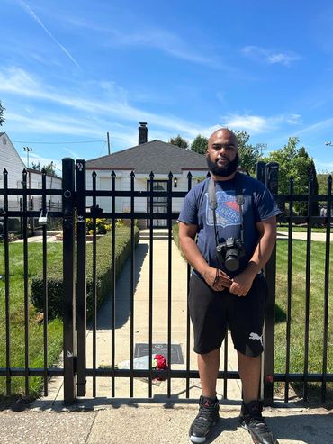 This is Brick in front of Michael Jackson's childhood home. In Gary, IN