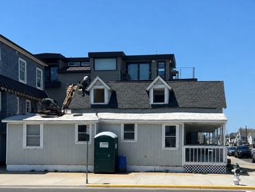 Hand demo of the roof line. Manasquan, New Jersey