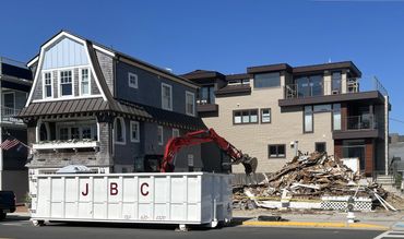Machine demo after initial hand roof cut. Manasquan, New Jersey
