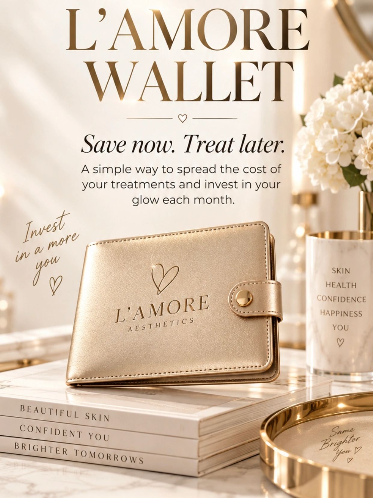 Introducing the L'Amore Wallet for skincare investment.