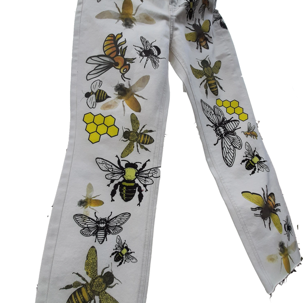 Skully Rags Jeans with Bee prints