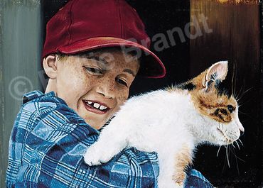 I did several paintings of this cute freckle-faced little neighbor boy who's now all grown up